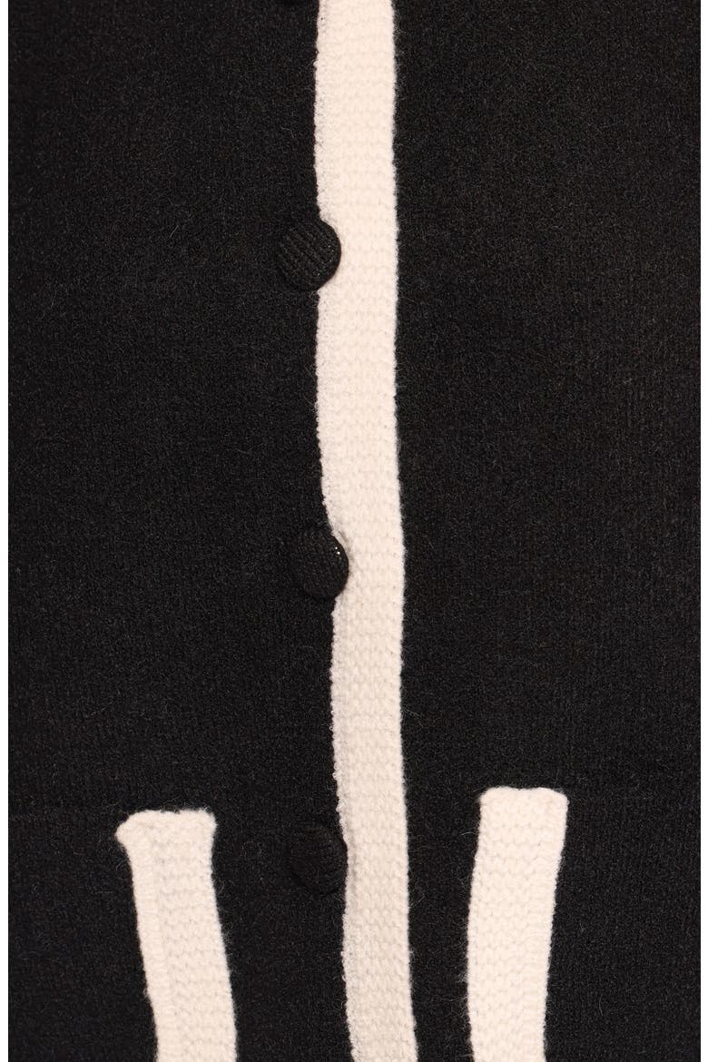 Orabelle Contrast Cardigan, Alternate, color, BLACK