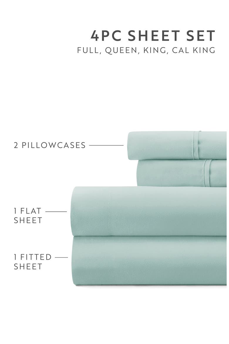 Premium Ultra Soft 4-Piece Bed Sheets Set, Alternate, color, AQUA