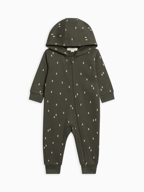 Greer Fleece Hooded Zipper Romper (Baby)