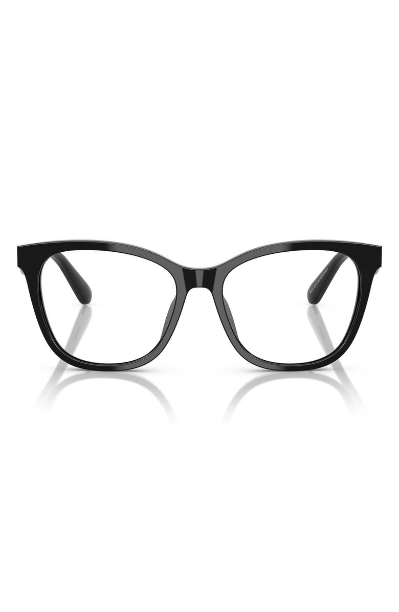 COACH 53mm Square Optical Glasses, Main, color, Black