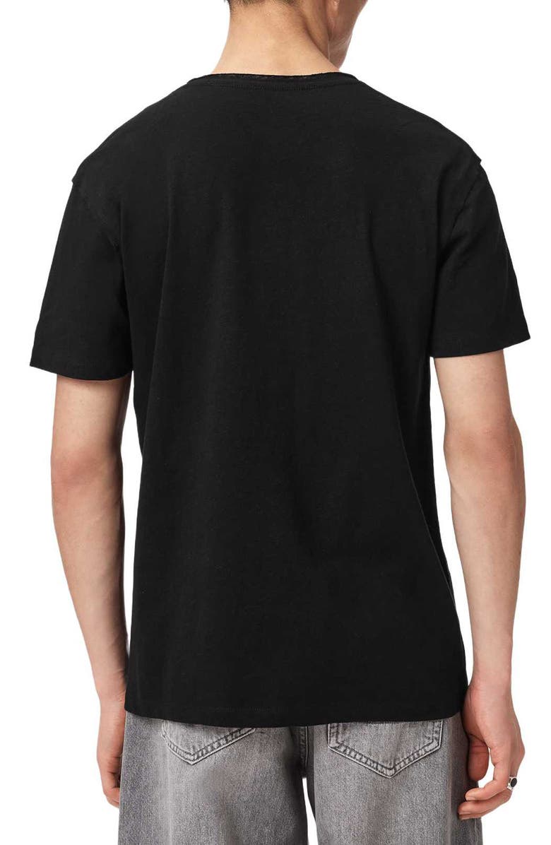 AllSaints Flax Short Sleeve T-shirt, Alternate, color, Jet Black