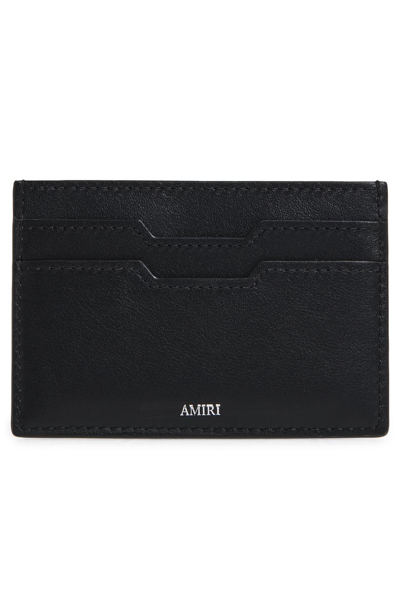 AMIRI Hollywood Leather Card Holder, Alternate, color, Black
