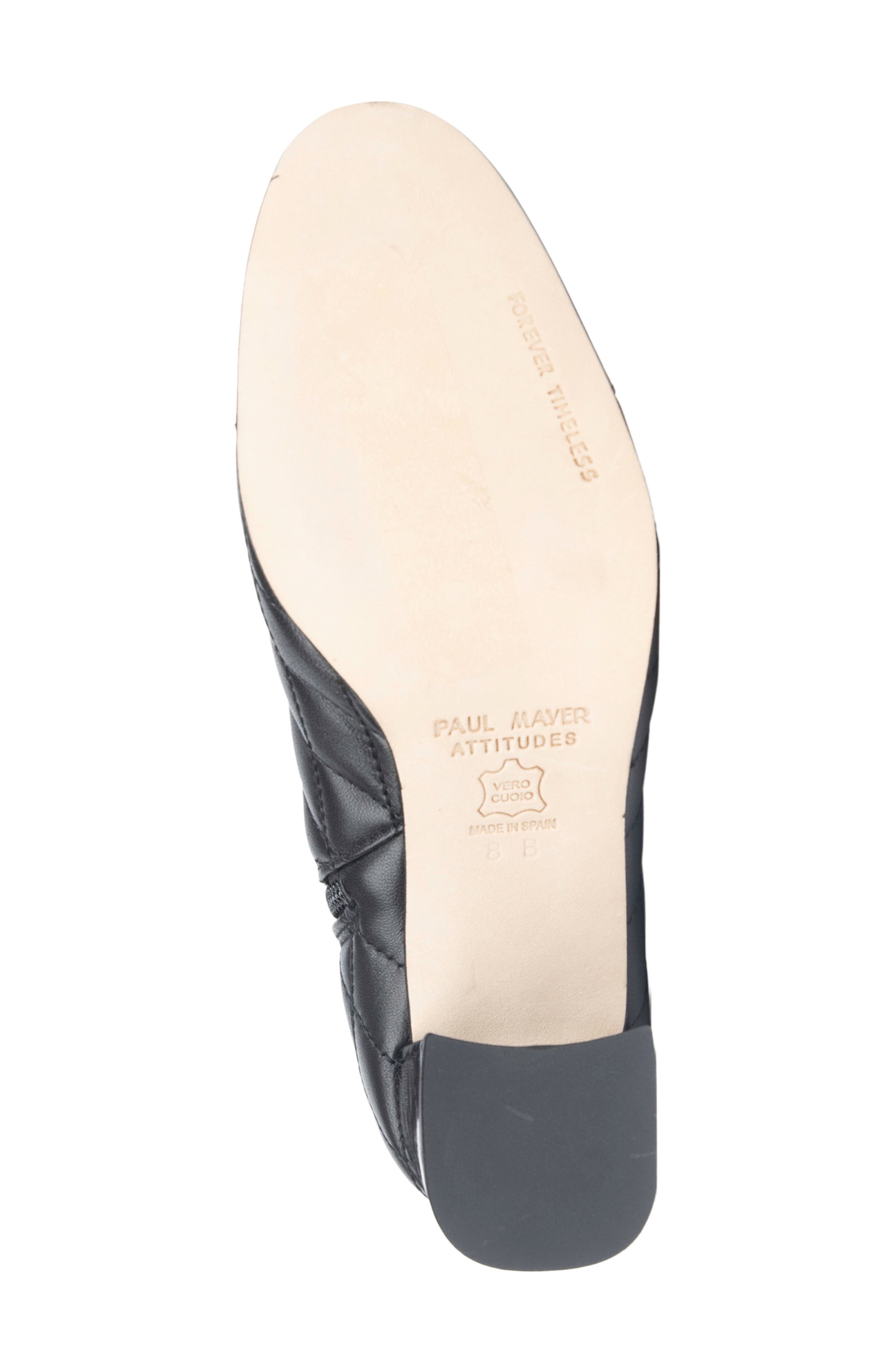 PAUL MAYER Tina Quilted Leather Bootie, Alternate, color, Black/ Black Patent