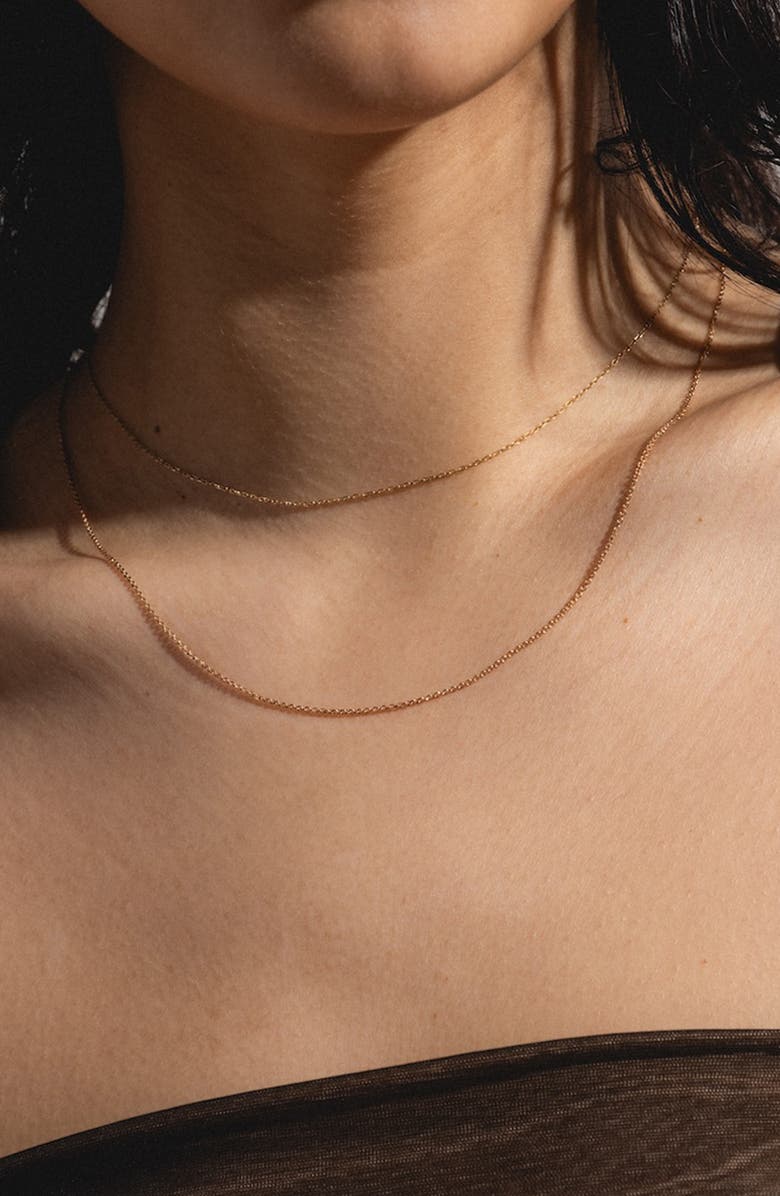 Local Eclectic Solid Gold Simple Glimmer Chain Necklace, Alternate, color, Gold