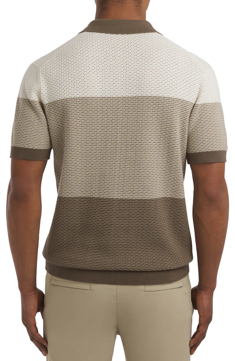 DKNY SPORTSWEAR Intersection Short Sleeve Cotton Polo Sweater, Alternate, color, Birch