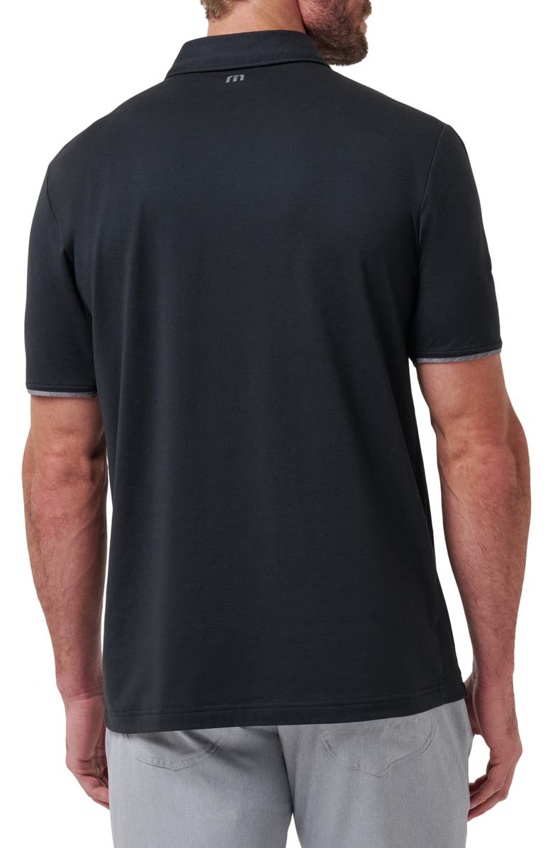TravisMathew Flight Plan Chest Stripe Polo, Alternate, color, Black