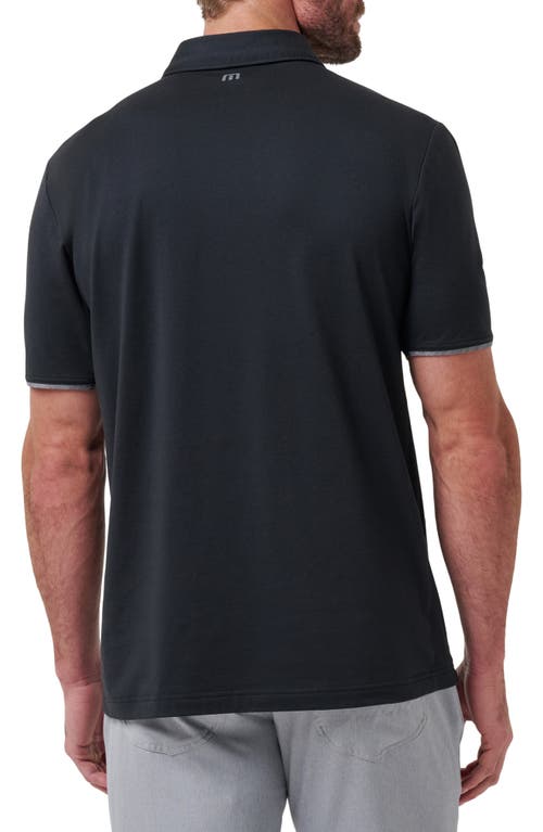 Travismathew Flight Plan Chest Stripe Polo In Black