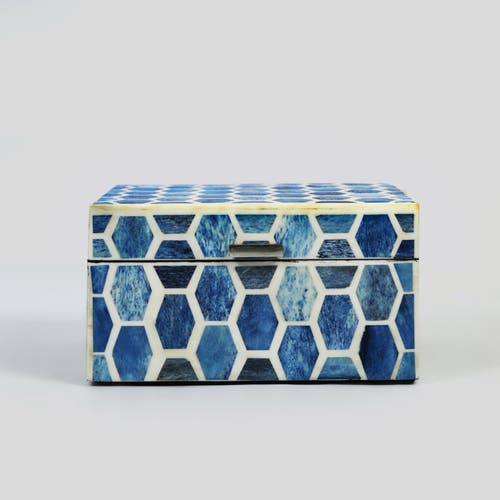 Mela Artisans Gramercy Inlay Box In Blue