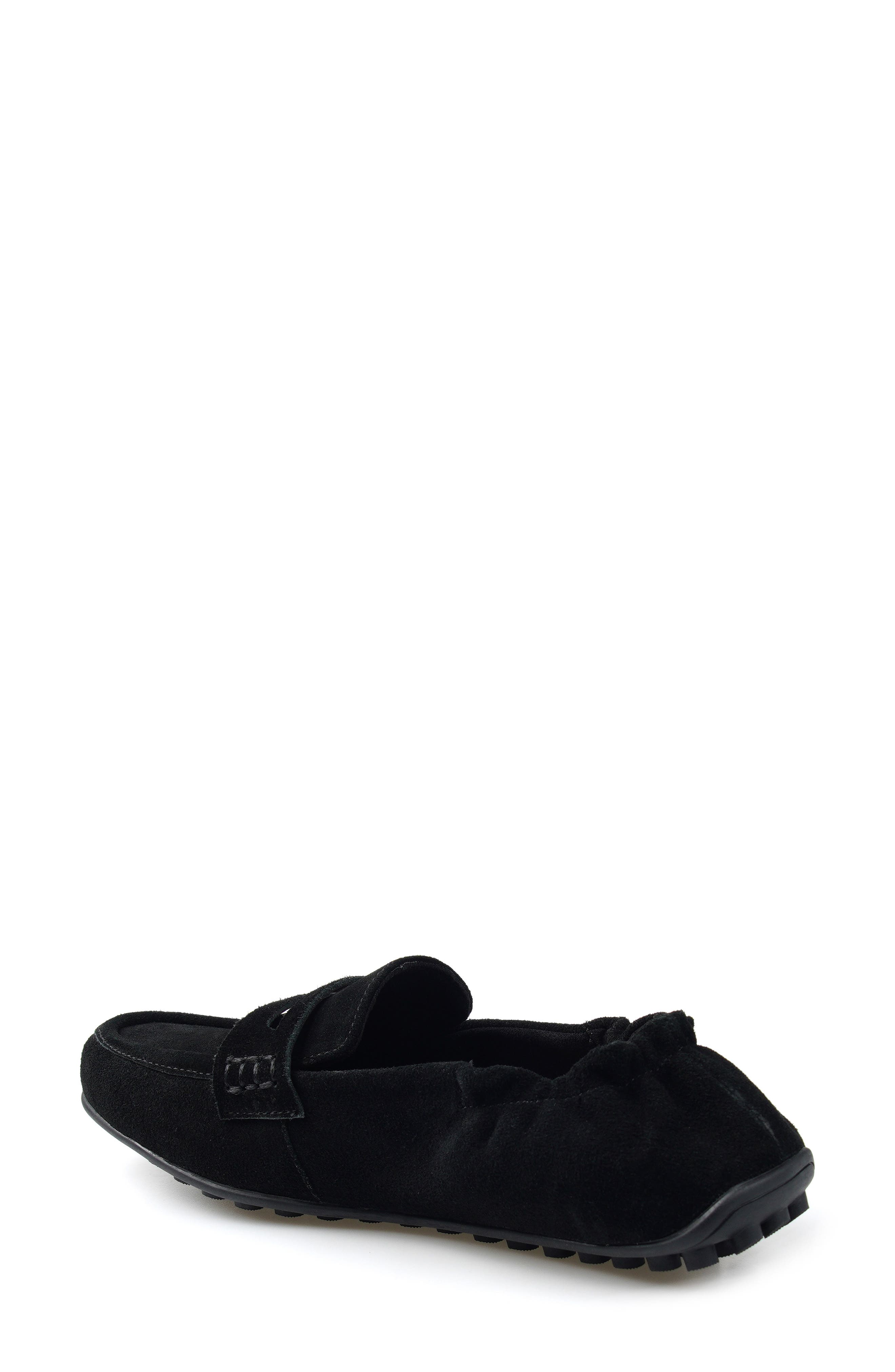 Melodey Leather Loafer, Alternate, color, BLACK SUEDE