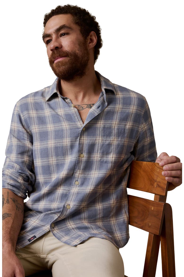 Palmetto Plaid Button-Up Shirt, Alternate, color, SHORE FLINT PLAID