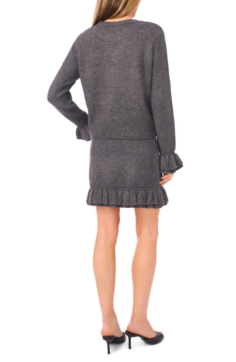 CeCe Ruffle Cuff Sweater, Alternate, color, Medium Heather Grey