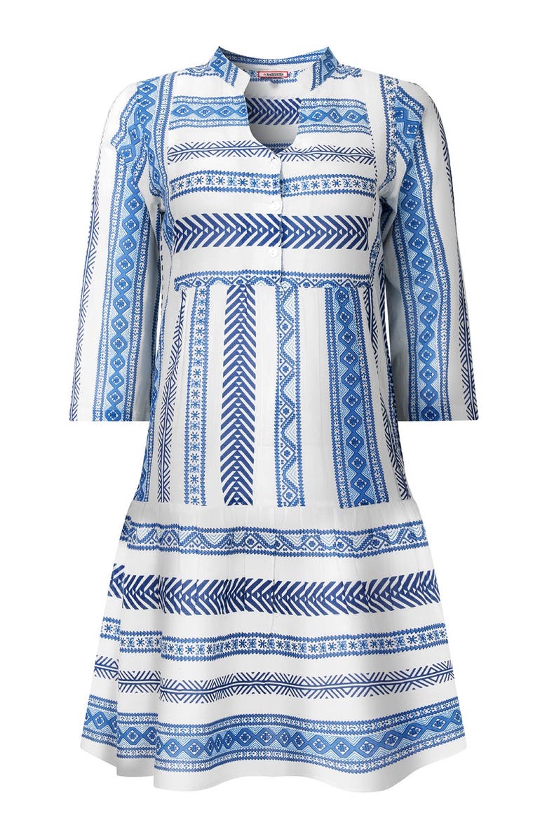 Joe Browns Ruffle Hem Cotton Tunic, Alternate, color, Blue Stripe