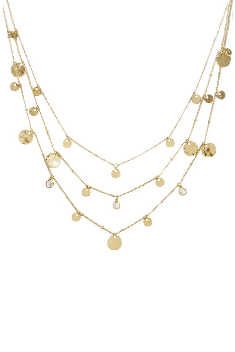 Set of 3 Disc Necklaces, Alternate, color, GOLD