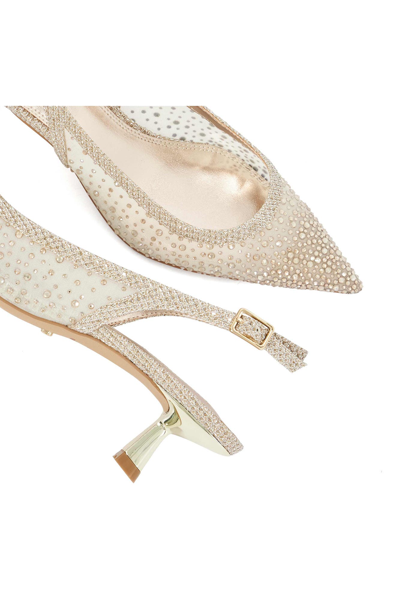 Ciana Slingback Pointed Toe Kitten Heel Pump, Alternate, color, GOLD