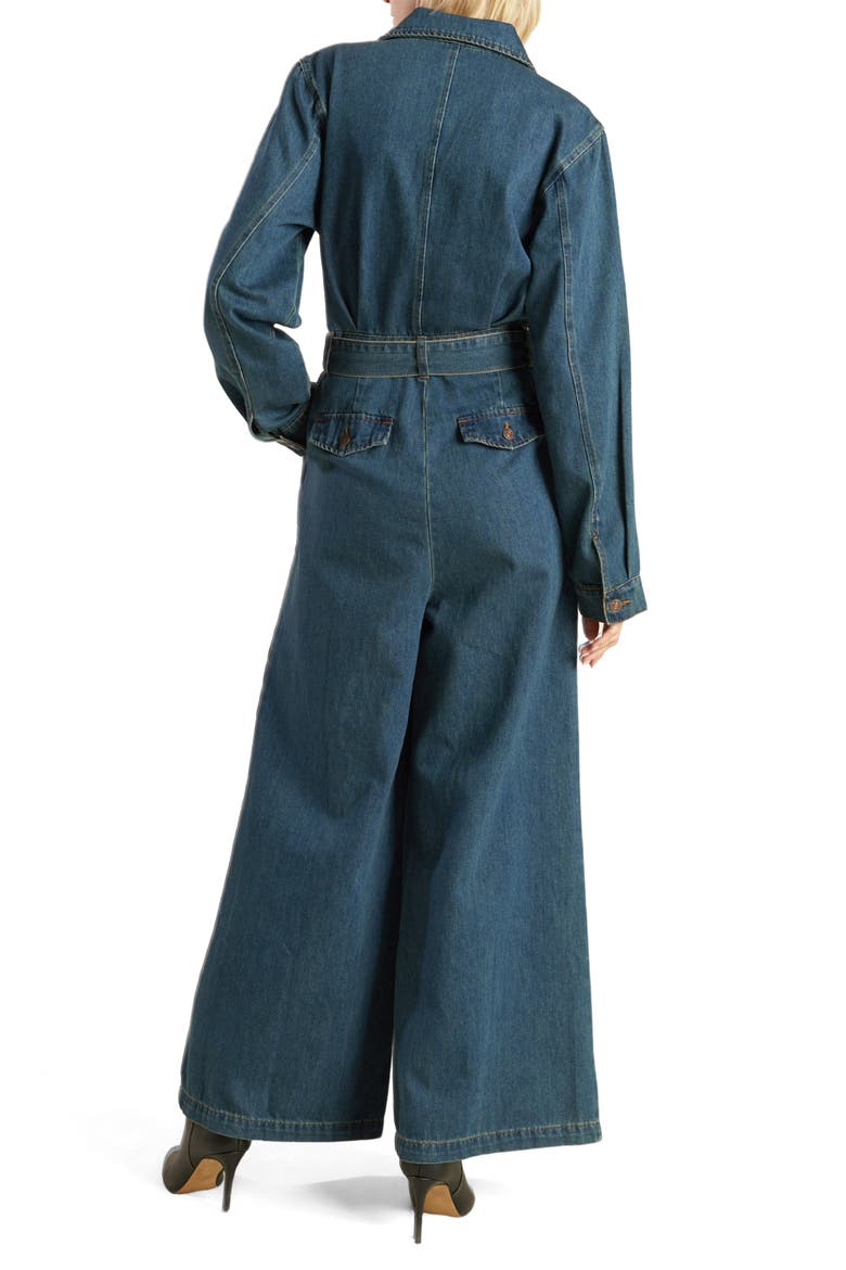Long Sleeve Denim Jumpsuit, Alternate, color, INDIGO DENIM