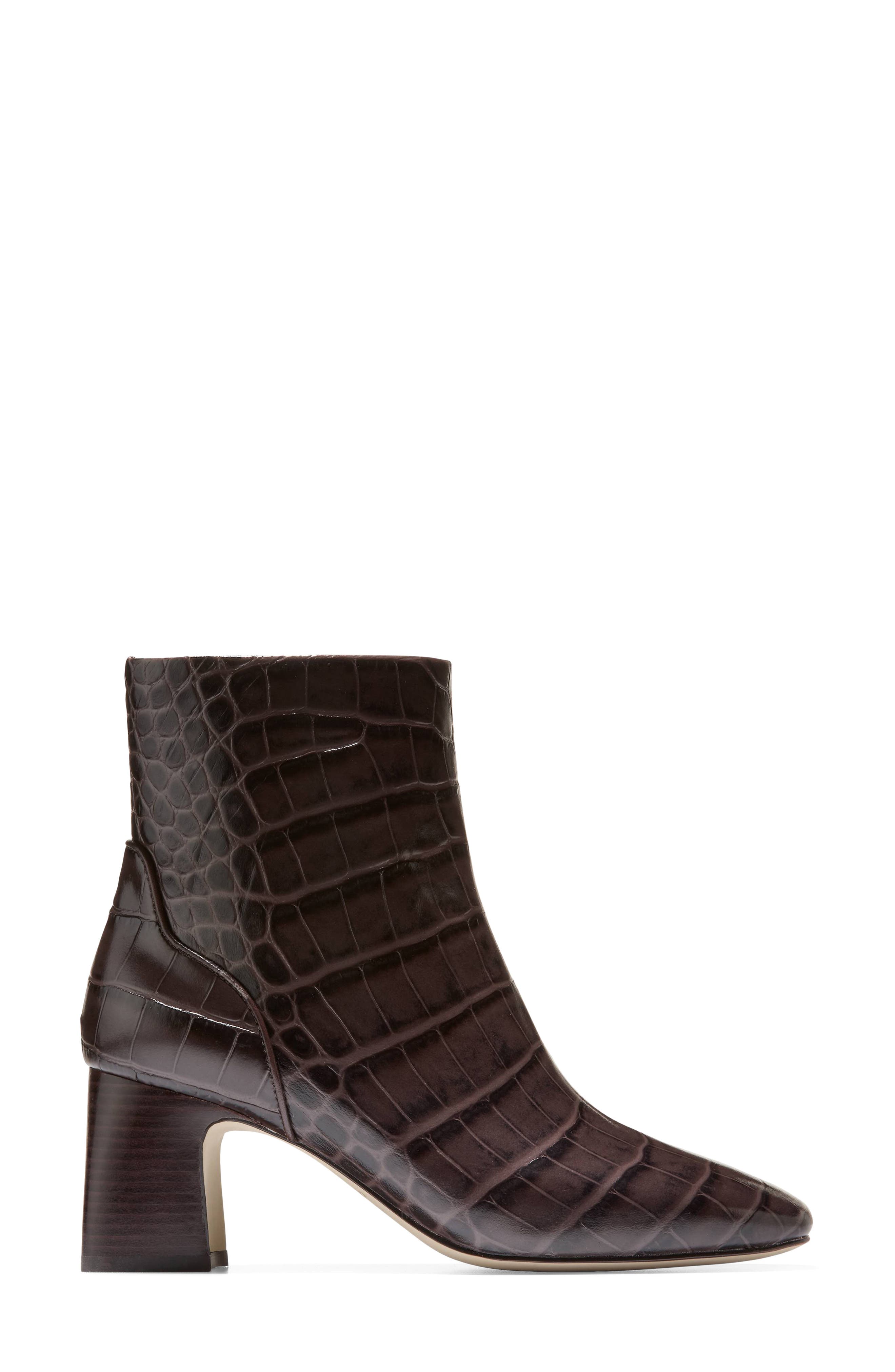 Cole Haan Gemma Bootie, Alternate, color, Dark Chocolate Croc Print Lt