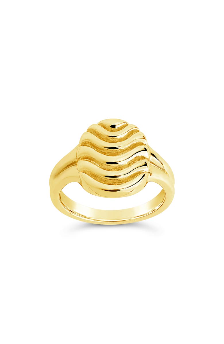 Sterling Forever Livia Textured Ring, Alternate, color, Gold
