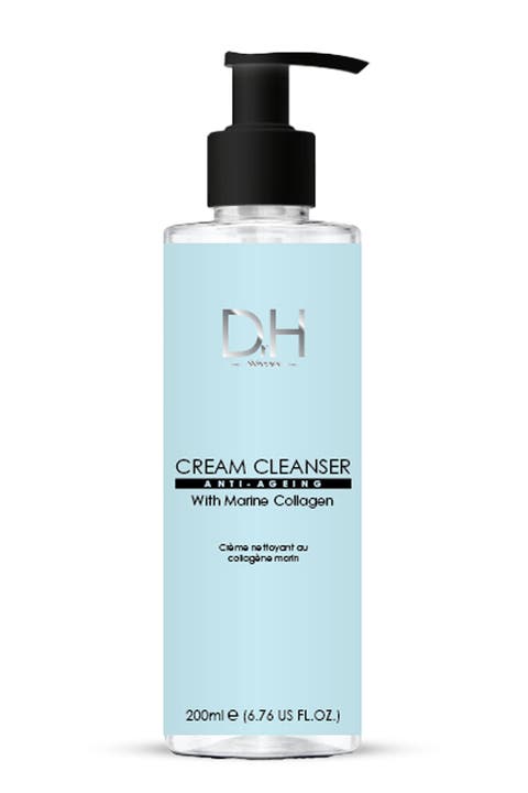 Anti-Ageing Cream Cleanser with Marine Collagen 200ml for Acne & Blemishes, Large Pores