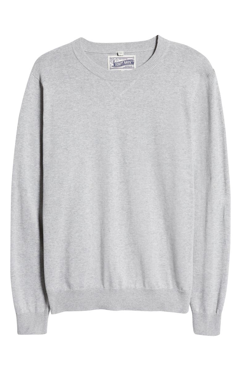 Schott NYC Men's Solid Cotton Crewneck Sweater, Alternate, color, 