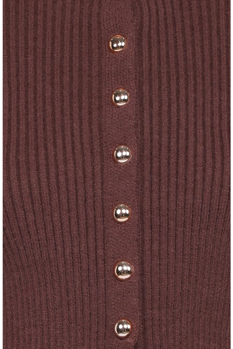 Circle Rib Cardigan, Alternate, color, CHOCOLATE