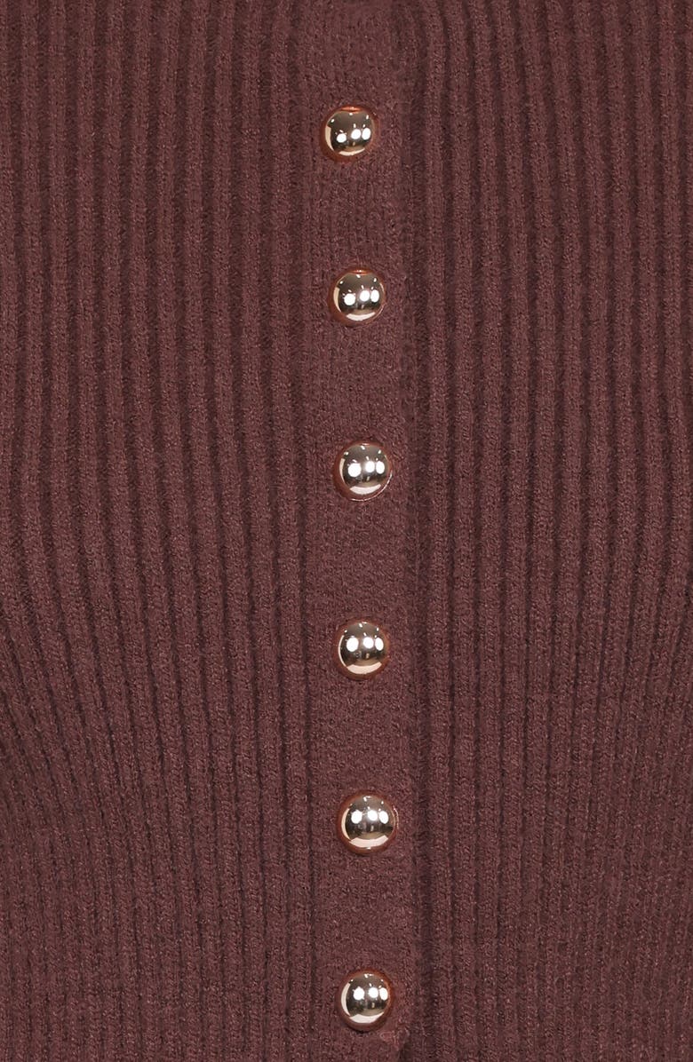 Petal & Pup Circle Rib Cardigan, Alternate, color, Chocolate