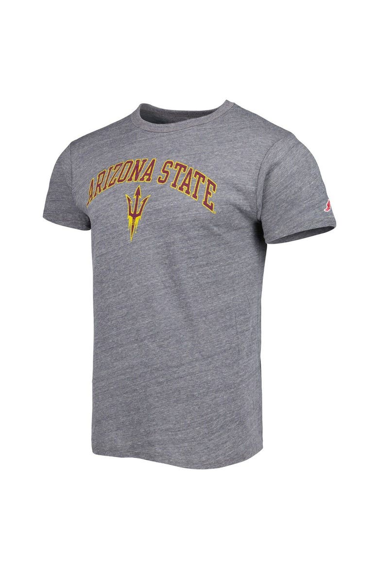 Men's League Collegiate Wear Heather Gray Arizona State Sun Devils 1965 Arch Victory Falls Tri-Blend T-Shirt, Alternate, color, Heather Gray
