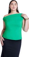 ELOQUII Asym Twist Sleeve Top