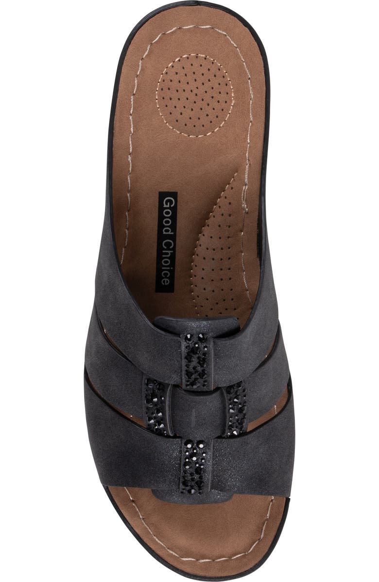 GOOD CHOICE NEW YORK Monte Wedge Sandal, Alternate, color, Black