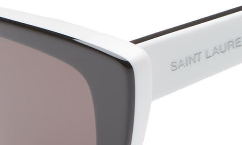 Saint Laurent 53mm Cat Eye Sunglasses In Bilayer Black/white/grey