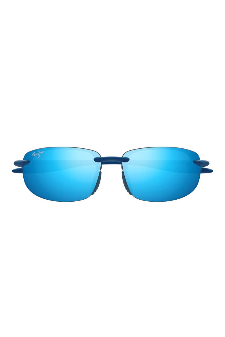 Ho'okipa Ultra Special Fit PolarizedPlus2® 60mm Rectangular Sunglasses, Main, color, BLUE
