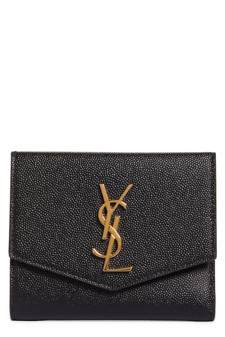 Uptown Leather Compact Wallet, Main, color, NERO