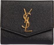 Saint Laurent Uptown Leather Compact Wallet