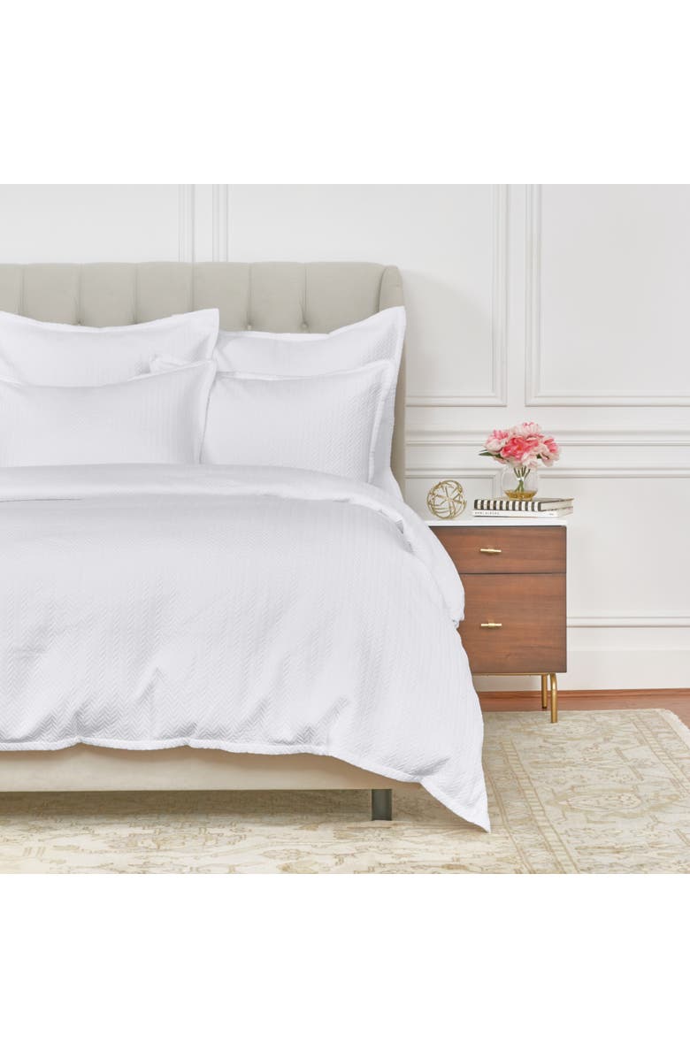 ELISABETH YORK Edin Dove 100% Cotton King Sham 20" x 36", Alternate, color, White