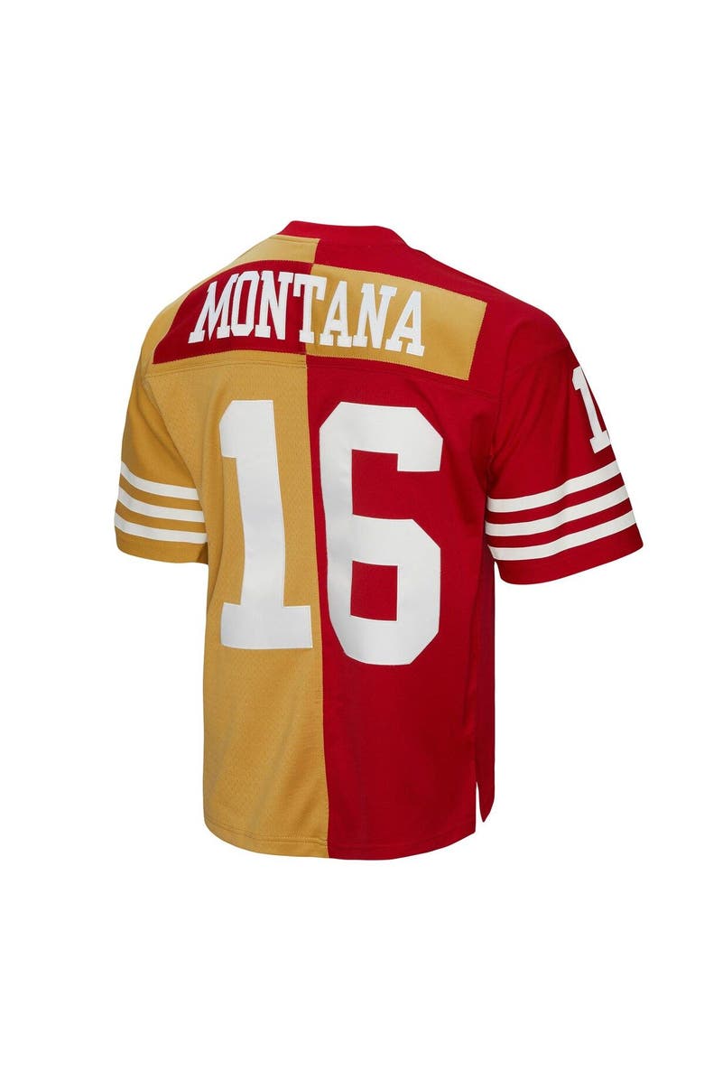 Mitchell & Ness Men's Mitchell & Ness Joe Montana Scarlet/Gold San Francisco 49ers 1990 Split Legacy Replica Jersey, Alternate, color, Scarlet