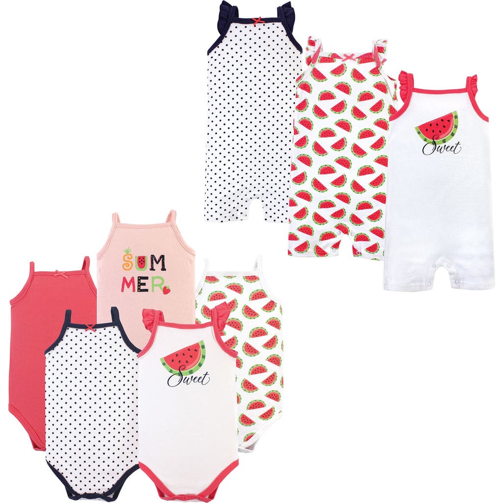 Hudson Baby Eight-piece Wardrobe Essentials Bodysuits & Rompers In Burgundy