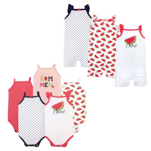 Hudson Baby Cotton Essentials 8-piece Bodysuit & Romper Collection In Multi
