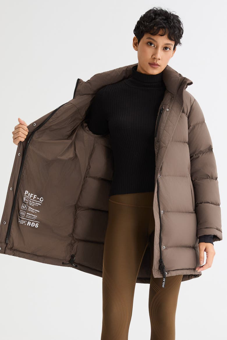 Puff-O® Hip-Length Down Puffer Jacket, Alternate, color, Coffee