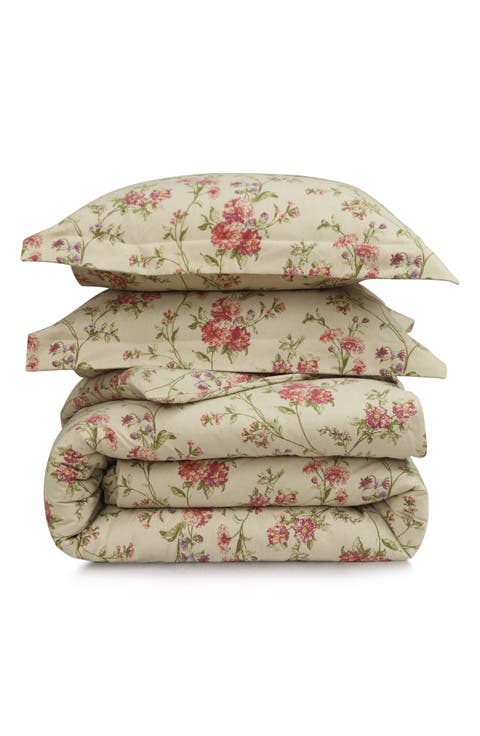 Dollhouse Floral Heavyweight Cotton Flannel Duvet Cover & Sham Set