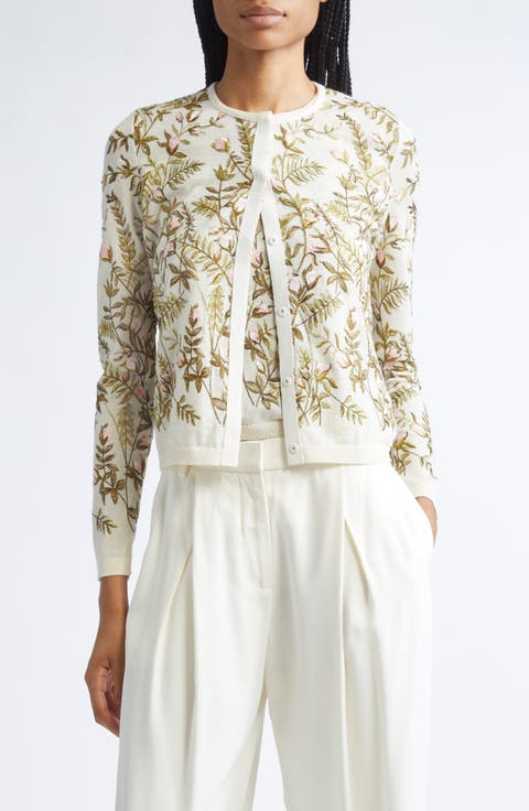 アウターその他 GIAMBATTISTA VALLI KNITTED CASHMERE CARDIGAN Giambattista Valli Floral Cashmere-Silk Cardigan | Saks