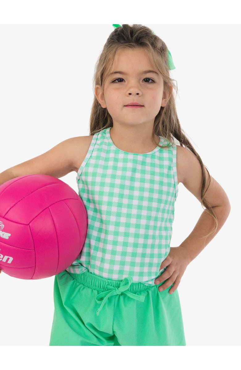 RuffleButts Girls UPF50+ Active Tank Top, Alternate, color, Spring Bud Gingham