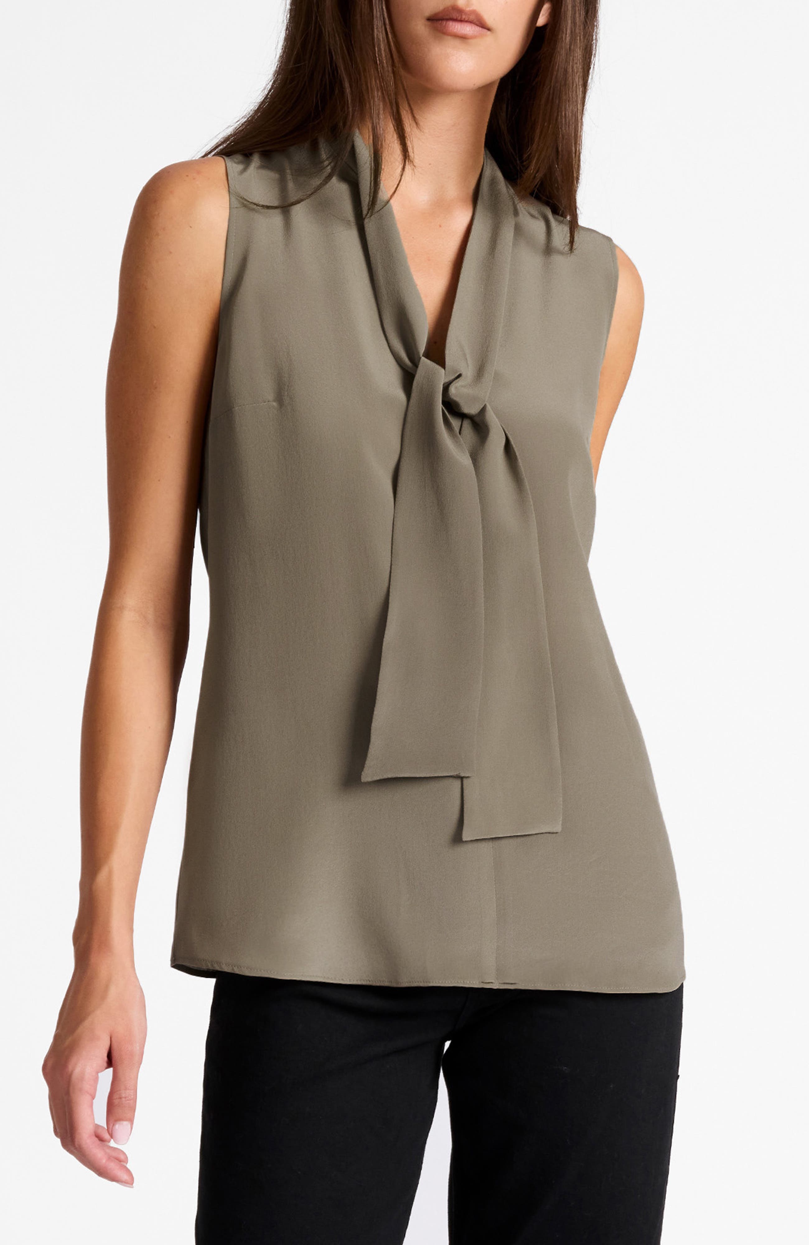 Teca Silk Sleeveless Tie Neck Blouse - image 2