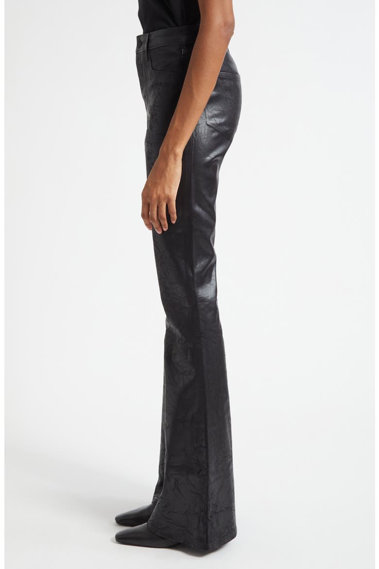 Marty Coated High Waist Flare Leg Jeans, Alternate, color, BLACK CRACKLE COATED