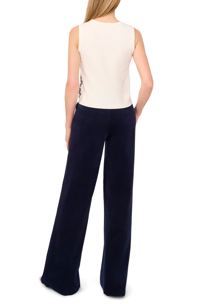 Ted Baker Geo Print Mixed Media Tank, Alternate, color, Vanilla Ice