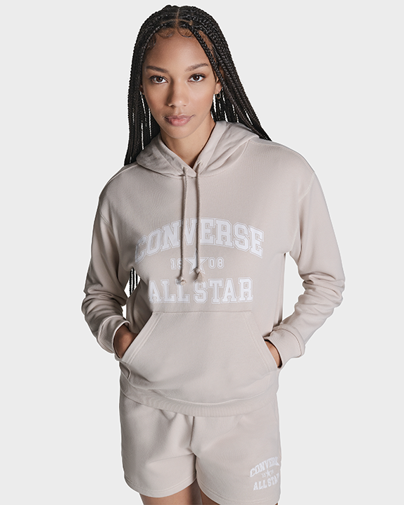 Converse All Star Classic Pullover Hoodie In Gray