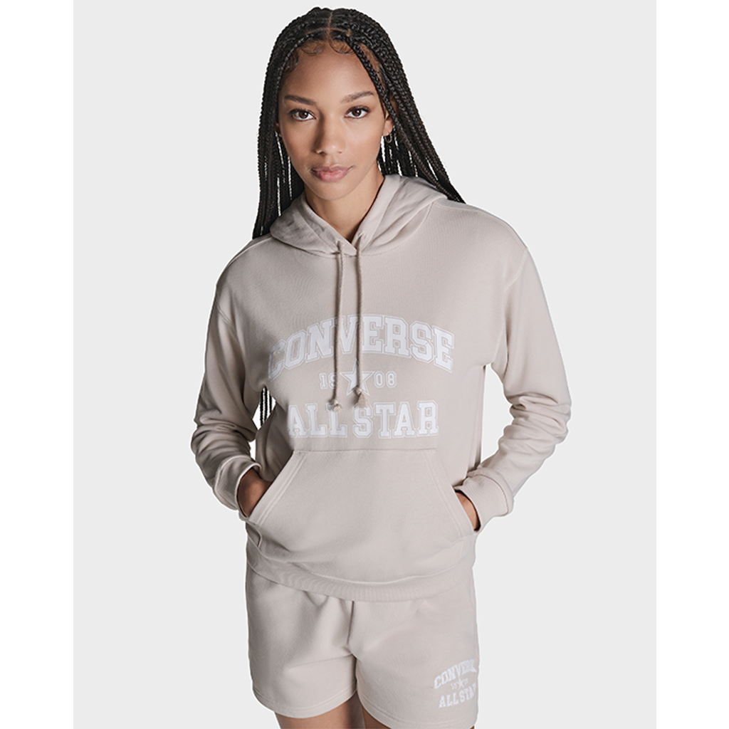 Converse All Star Classic Pullover Hoodie In Gray