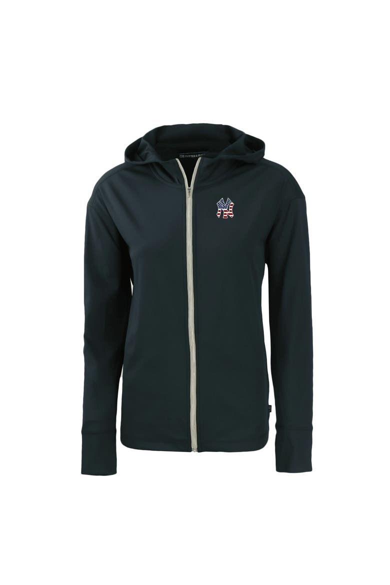 Women's Cutter & Buck  Navy New York Yankees Daybreak Eco Recycled Full-Zip Hoodie, Alternate, color, Navy