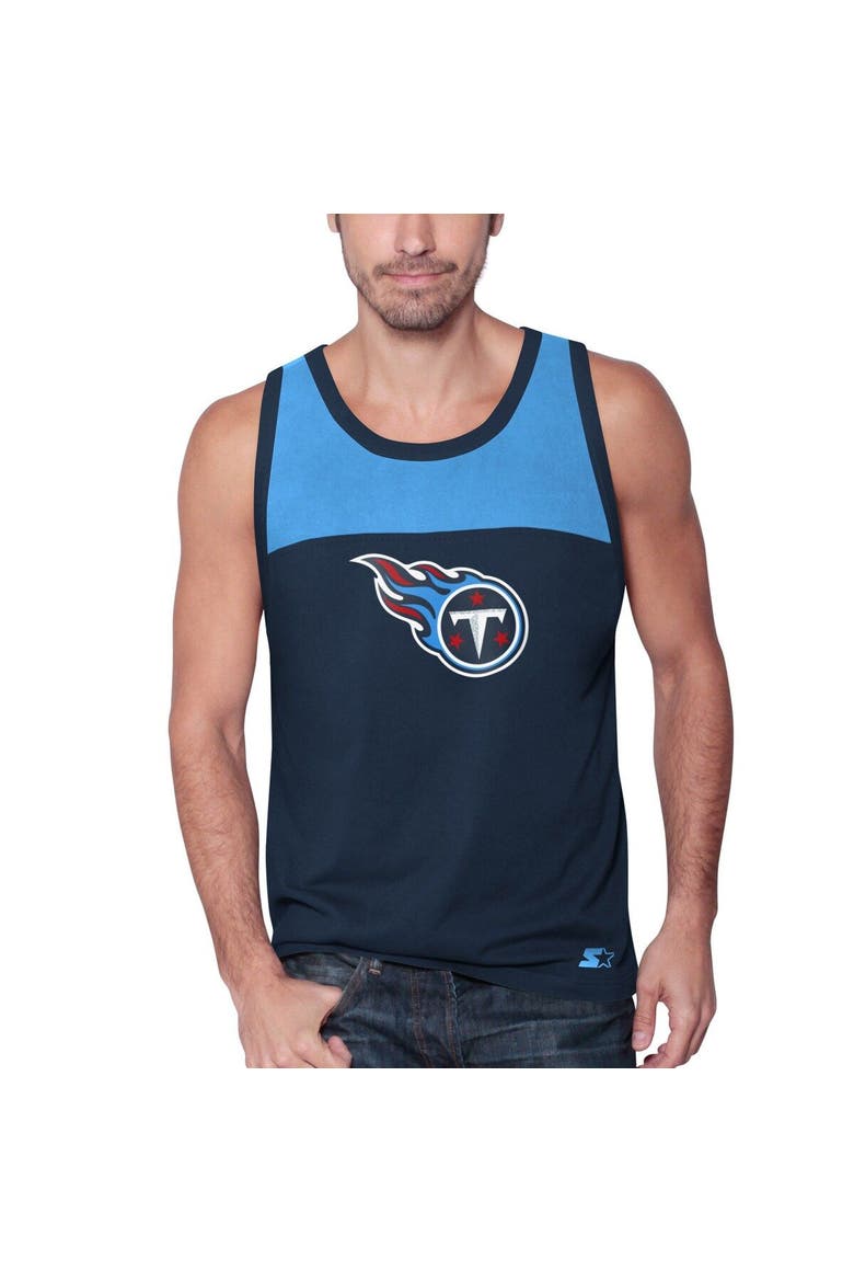 Men's Starter Navy/Blue Tennessee Titans Team Touchdown Fashion Tank Top, Main, color, Navy