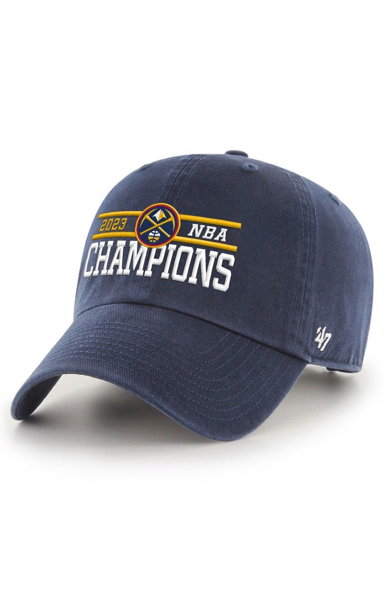 '47 Men's '47 Navy Denver Nuggets 2023 NBA Finals Champions Clean Up Adjustable Hat, Main, color, 