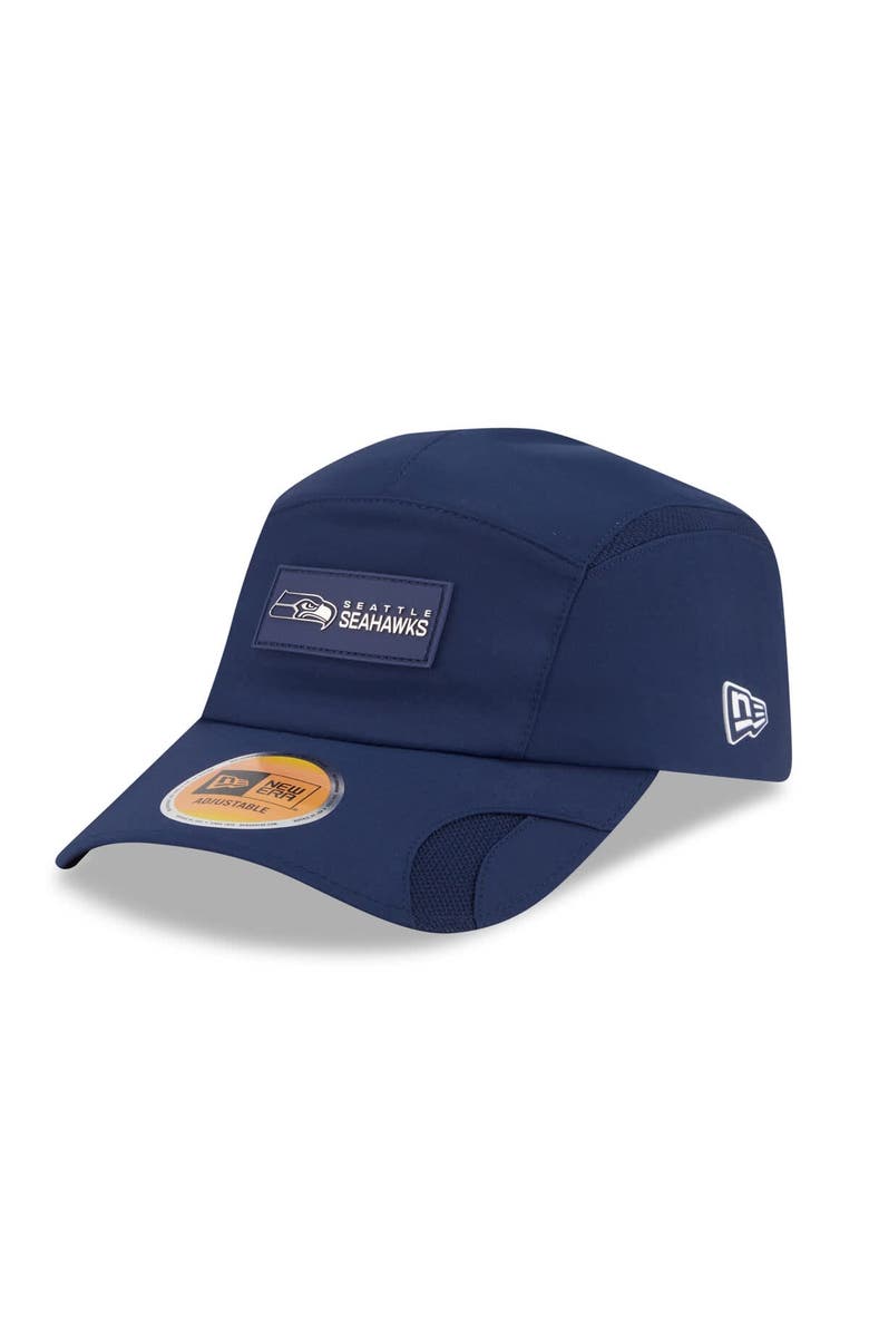 New Era Men's New Era College Navy Seattle Seahawks 2025 Sideline Runner Adjustable Hat, Main, color, College Navy