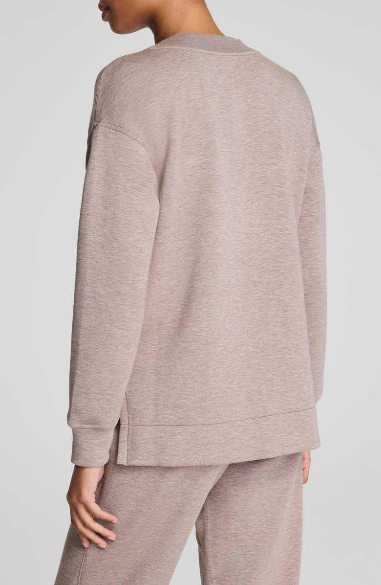 SPANX<sup>®</sup> AirEssentials<sup>®</sup> Brushed V-Neck Tunic Sweatshirt, Alternate, color, Birch Heather